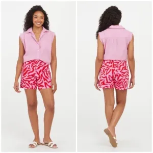 New SPANX ON THE GO PRINT 5.5&quot; SHORTS in Zebra Print  XL