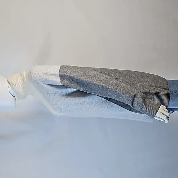 NWT Express Grey &amp; Cream Color Block Oversized Mock Neck Pullover Sweater
