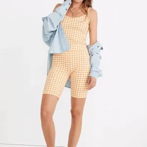 NWT Madewell Gingham Jacquard Biker Shorts Small