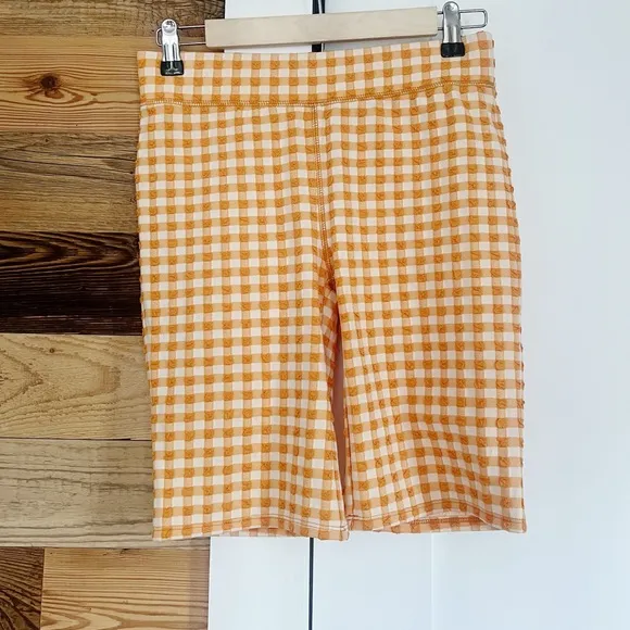 NWT Madewell Gingham Jacquard Biker Shorts Small