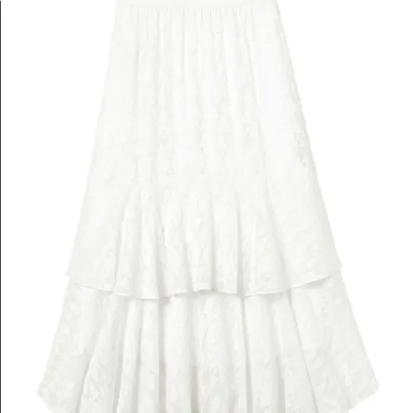 NWT REBECCA TAYLOR Ice Cap Fil Coupe skirt In Snow