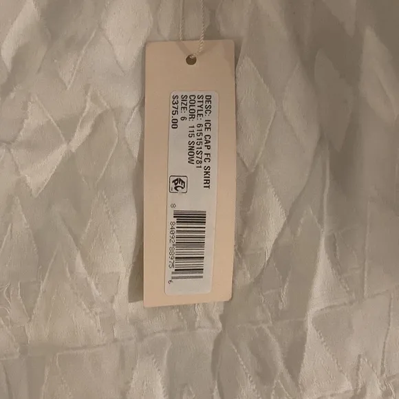 NWT REBECCA TAYLOR Ice Cap Fil Coupe skirt In Snow