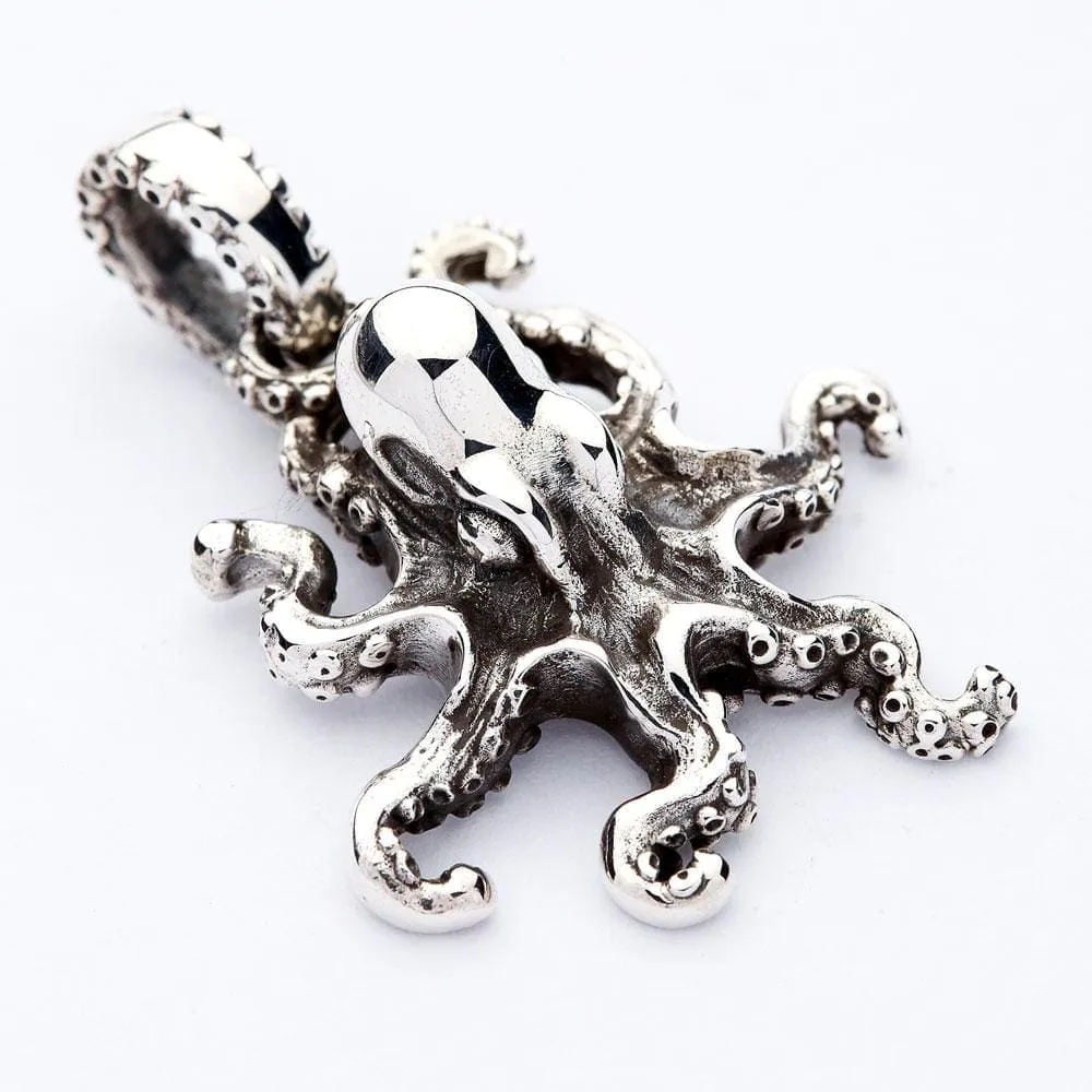 Octopus Sterling Silver Gothic Pendant Necklace