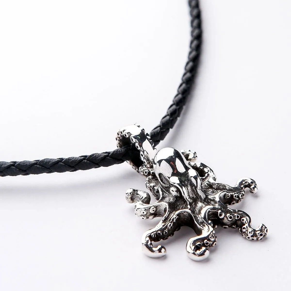 Octopus Sterling Silver Gothic Pendant Necklace