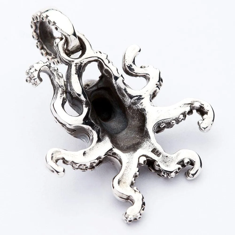 Octopus Sterling Silver Gothic Pendant Necklace