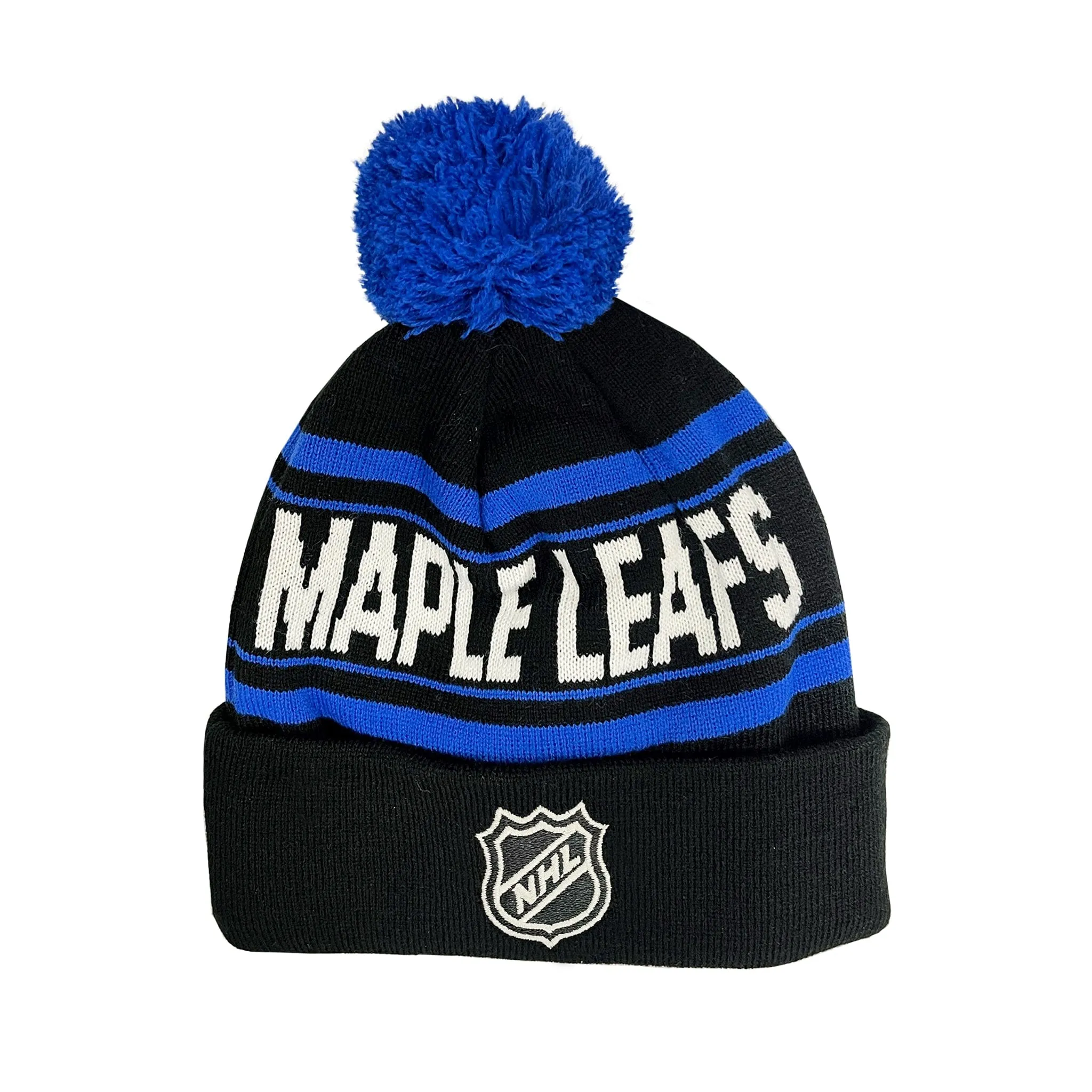 Outer Stuff NHL Jacquard Cuff Knit Pom Youth Toque - Toronto Maple Leafs Third