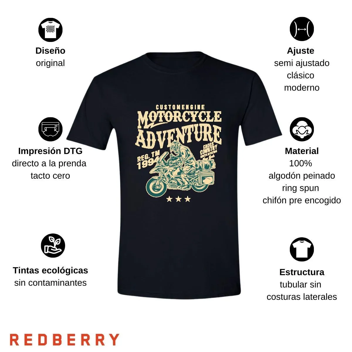 Playera Hombre Motos Biker Motociclista MS1011