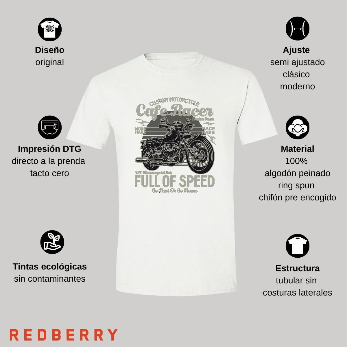 Playera Hombre Motos Biker Motociclista MS1033