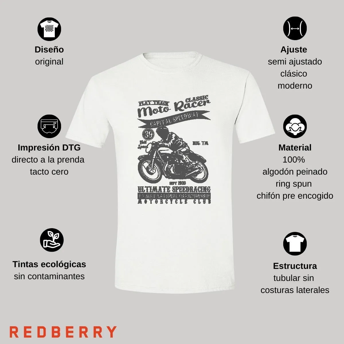 Playera Hombre Motos Biker Motociclista MS1034