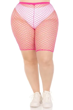 Plus Size Industrial Net Biker Shorts