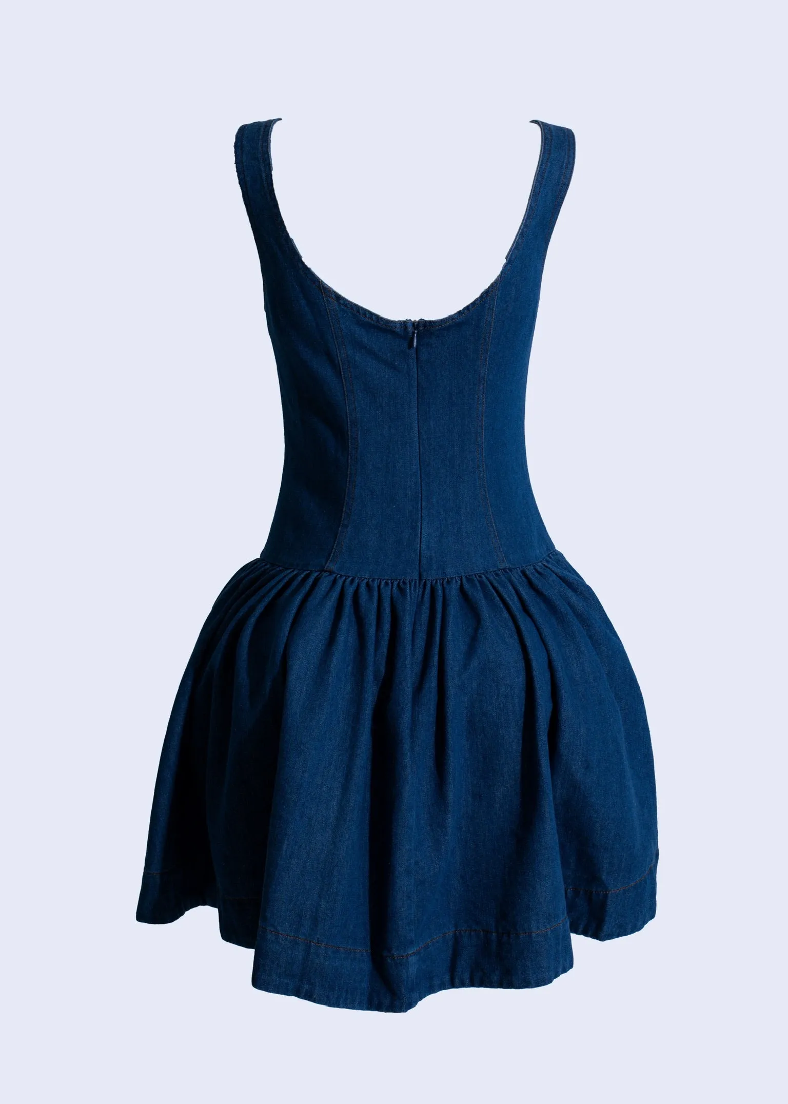 Prairie Edge Button-Up Mini Dres Dark Denim