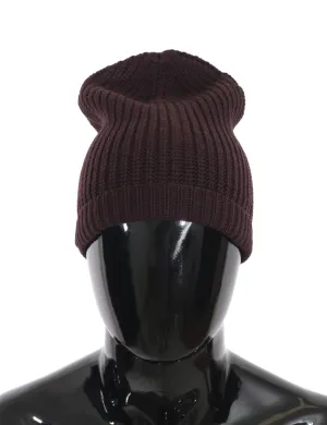 Purple Beanie Cashmere Knit Winter Warm Hat
