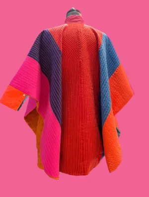 Quilted Reversible Waterproof Poncho