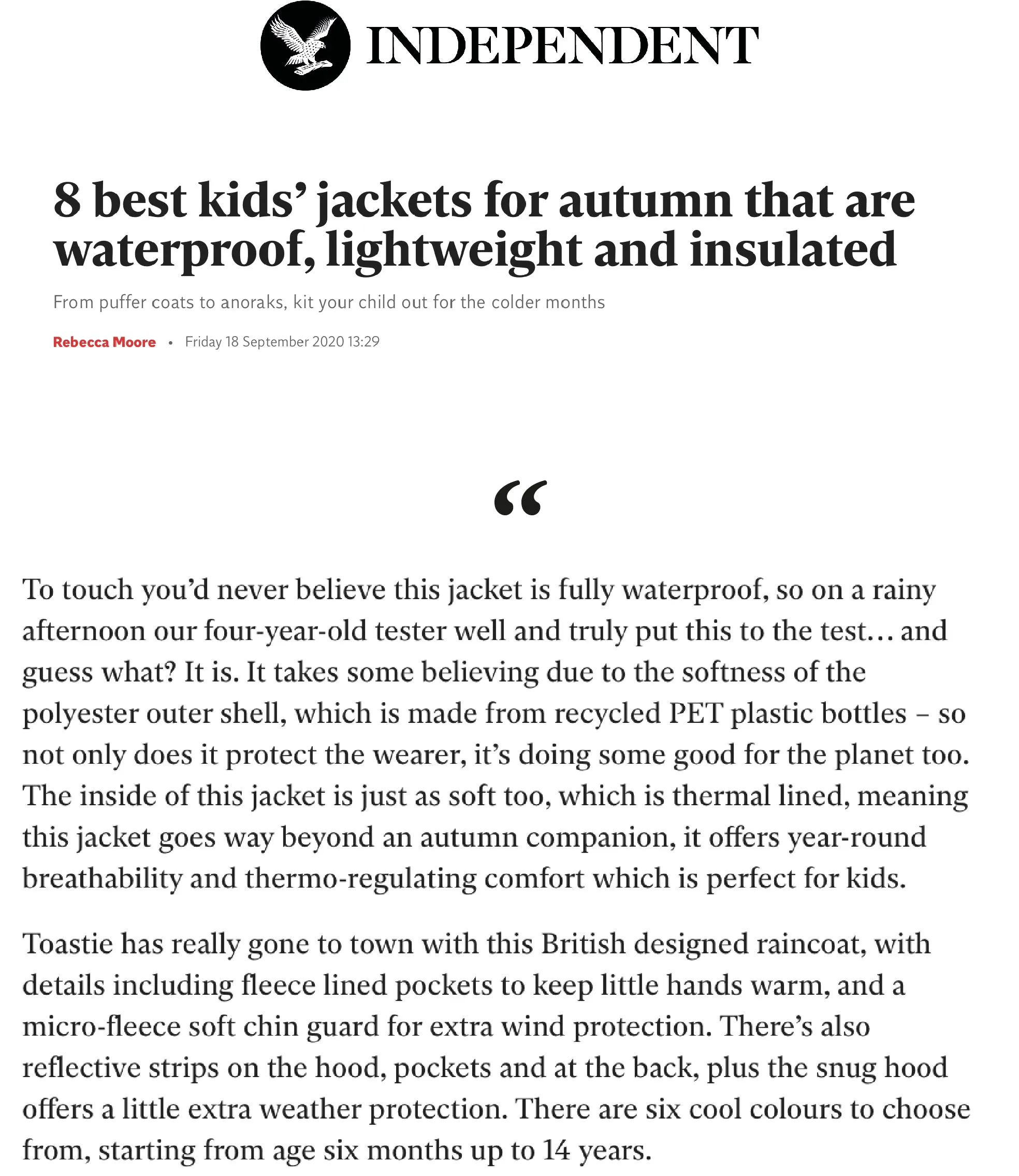 Rain Blue Waterproof Raincoat