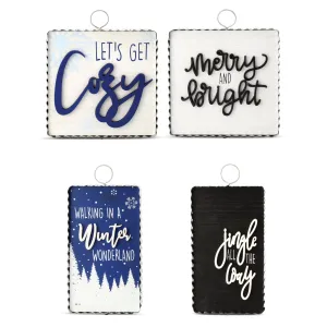 Reversible Christmas/Winter Sign Set (2-Piece Set with 4 Designs)