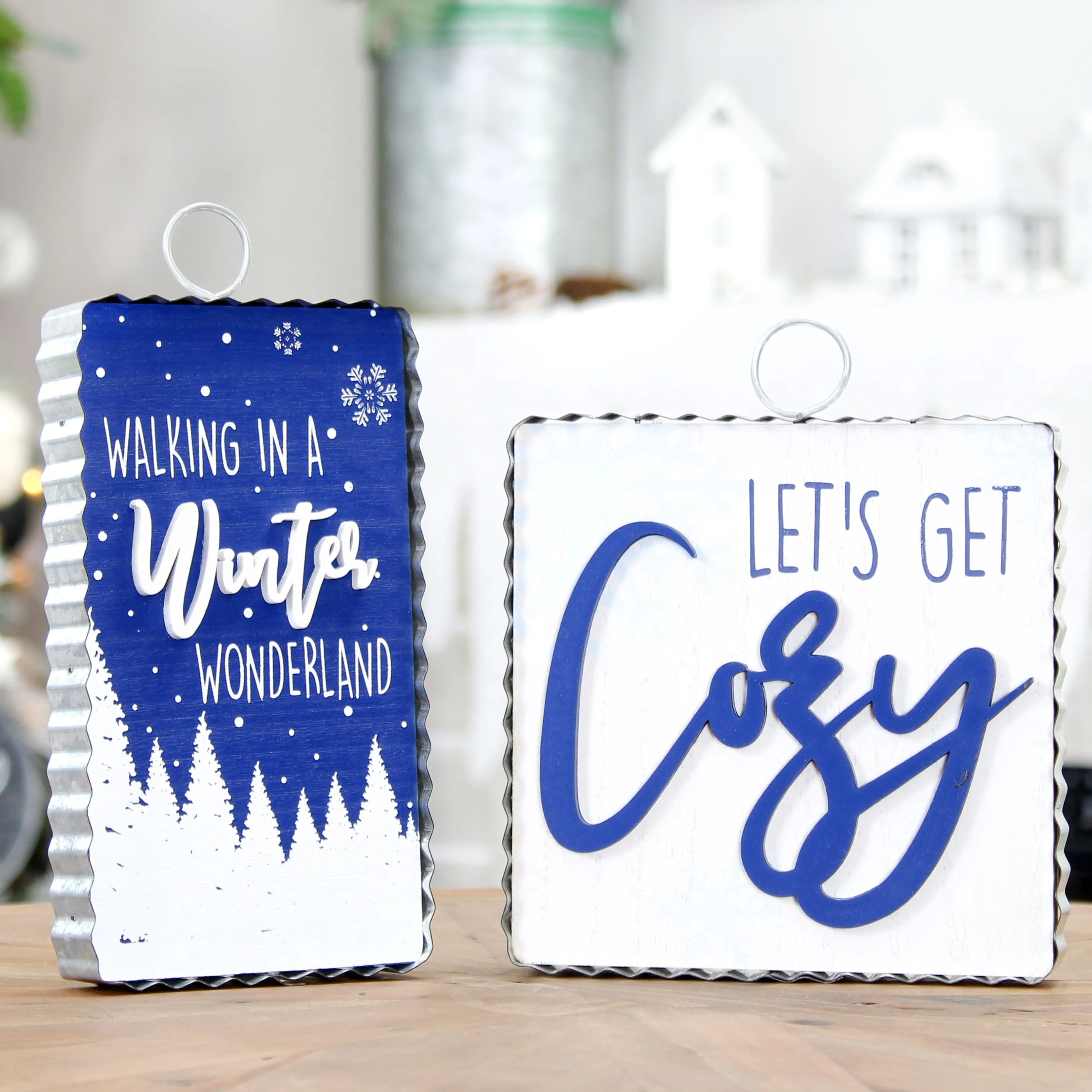 Reversible Christmas/Winter Sign Set (2-Piece Set with 4 Designs)