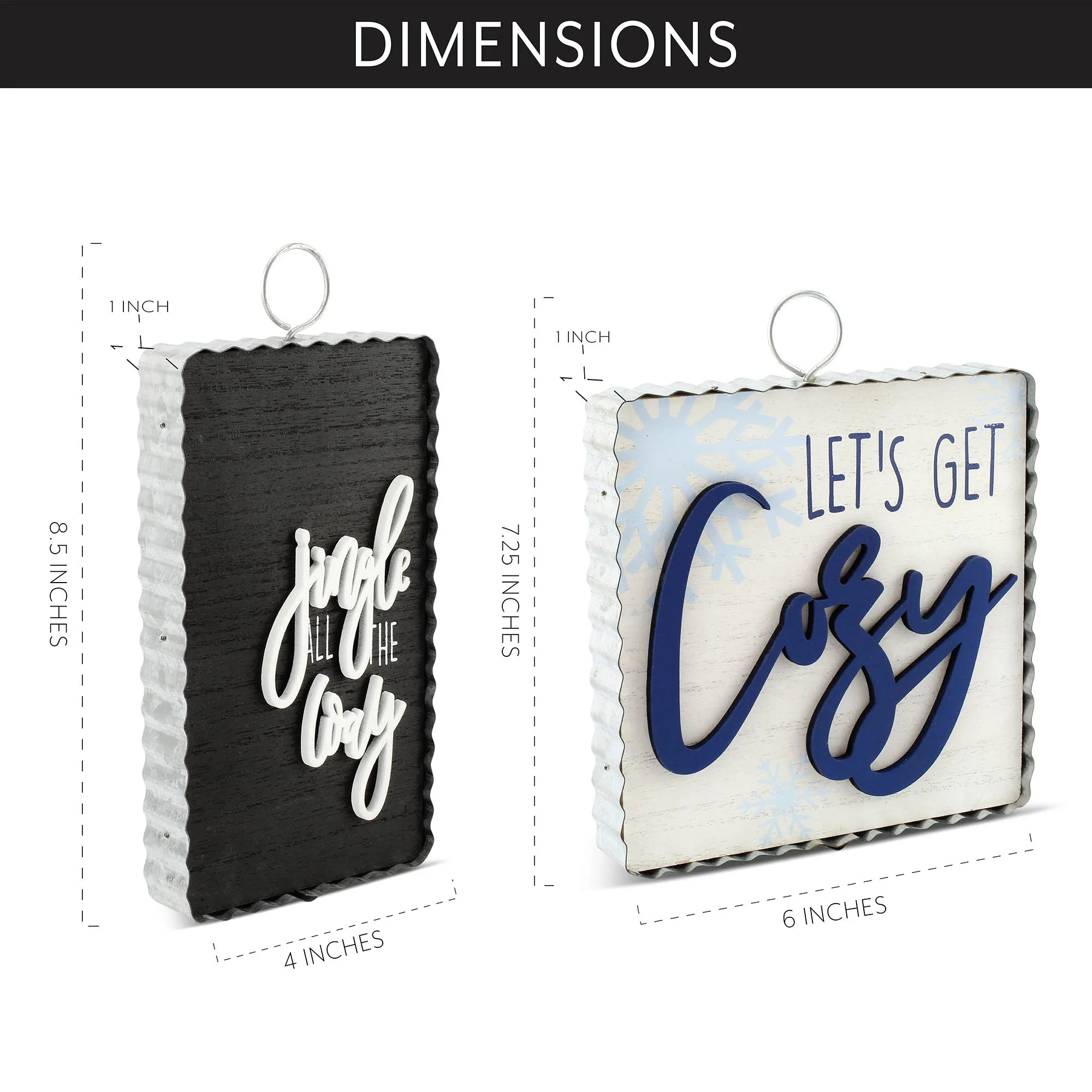 Reversible Christmas/Winter Sign Set (2-Piece Set with 4 Designs)
