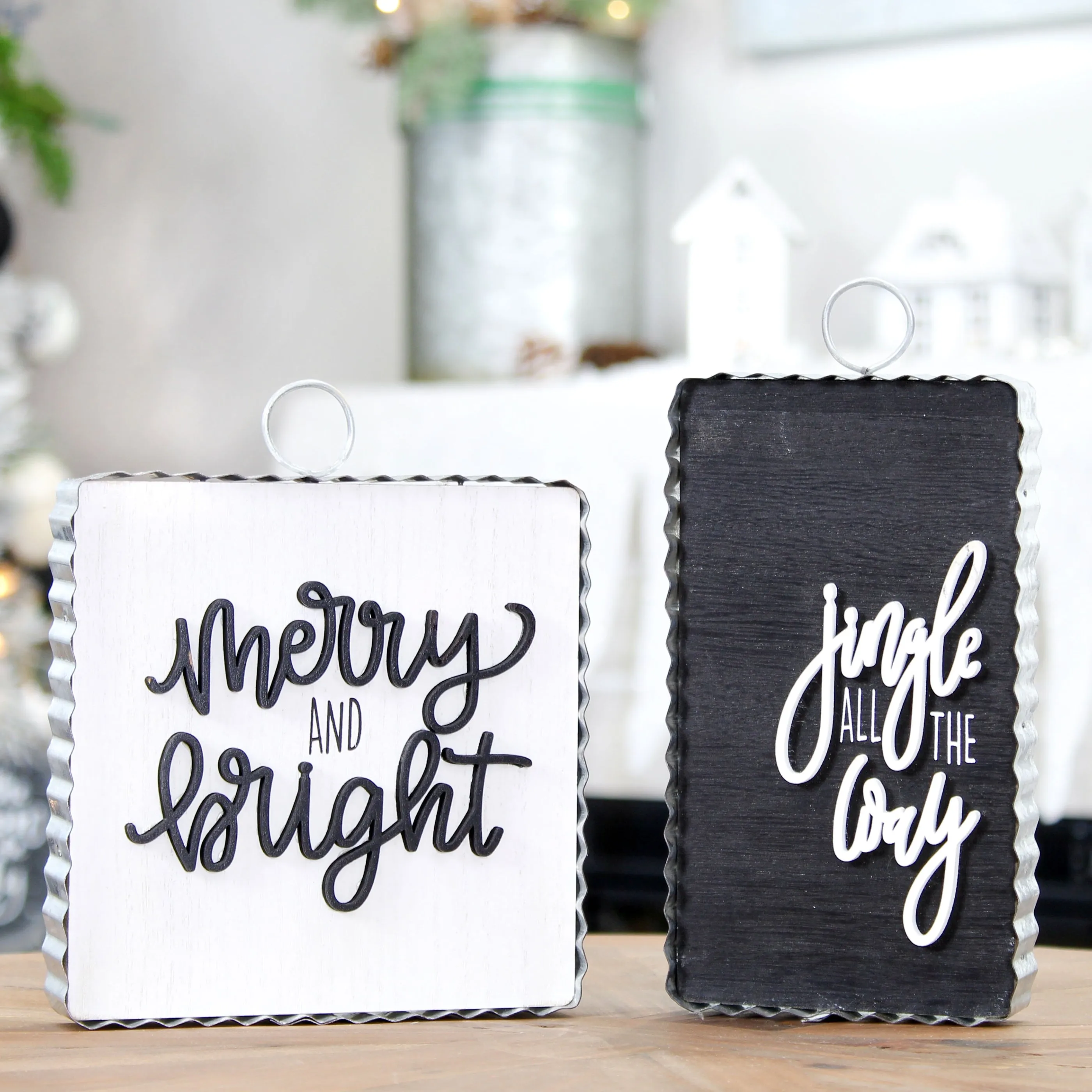 Reversible Christmas/Winter Sign Set (2-Piece Set with 4 Designs)
