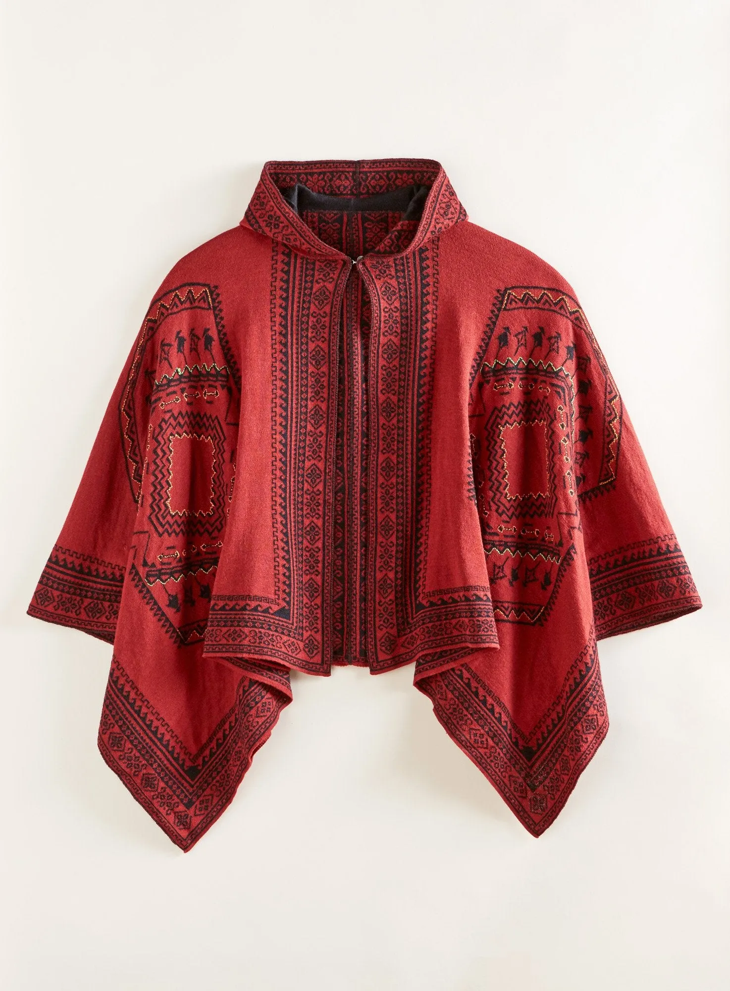 Reversible Hooded Peruvian Poncho