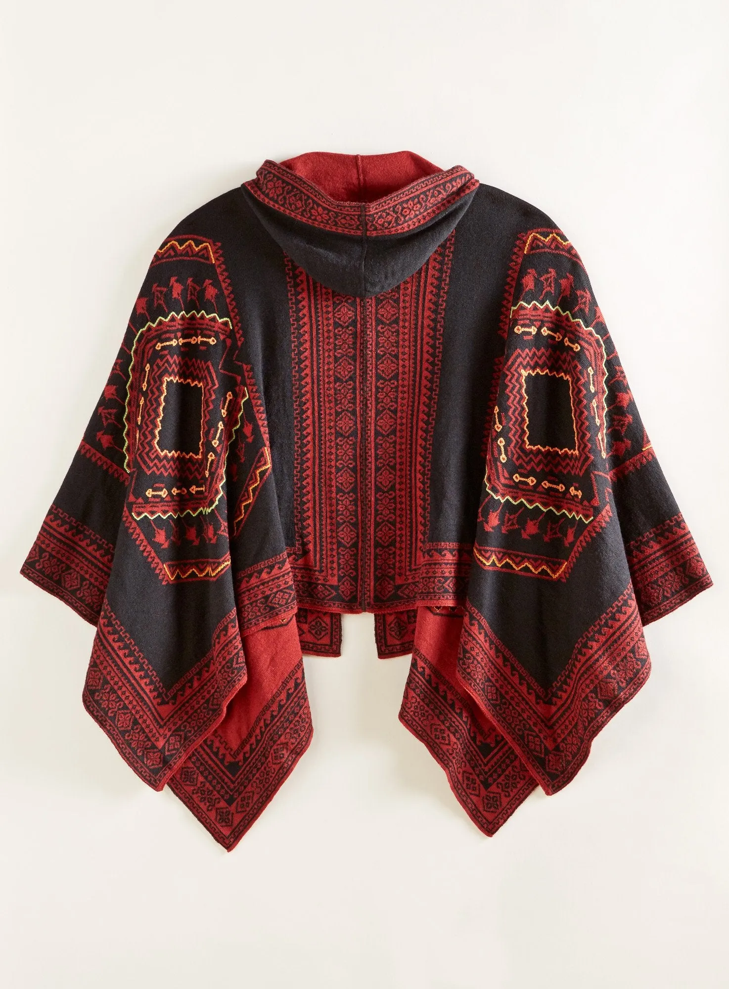 Reversible Hooded Peruvian Poncho