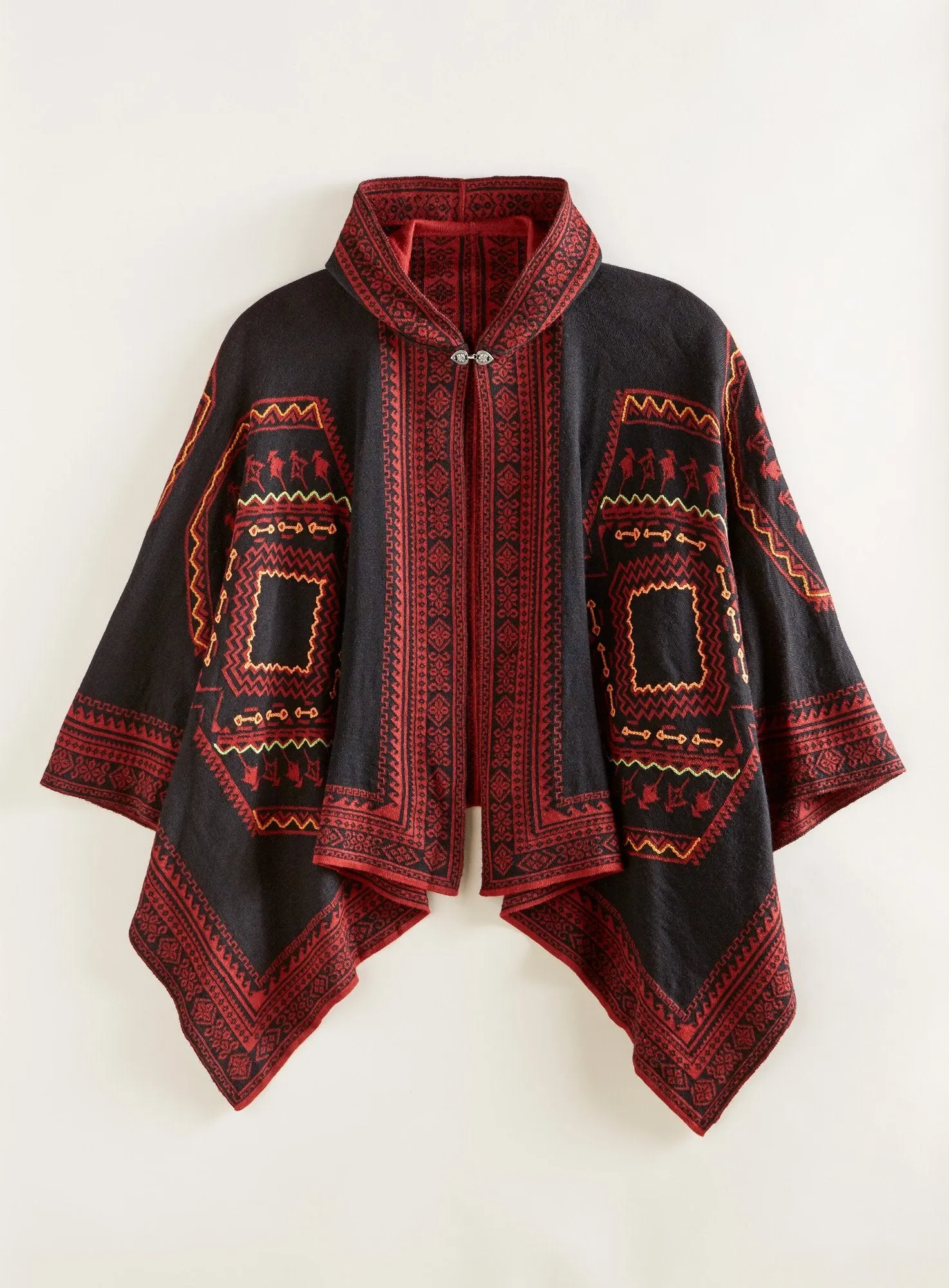 Reversible Hooded Peruvian Poncho