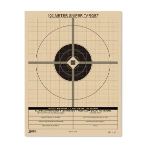 Rite in the Rain All-Weather 100M True MIL Grid Sniper Target Universal 100 Sheet