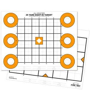 Rite in the Rain All-Weather 8.5 X 11 Zeroing Target 25 Sheet White / Orange