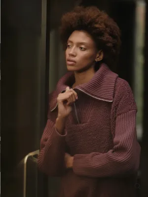 Rogers Half Zip Pullover, Rose Brown