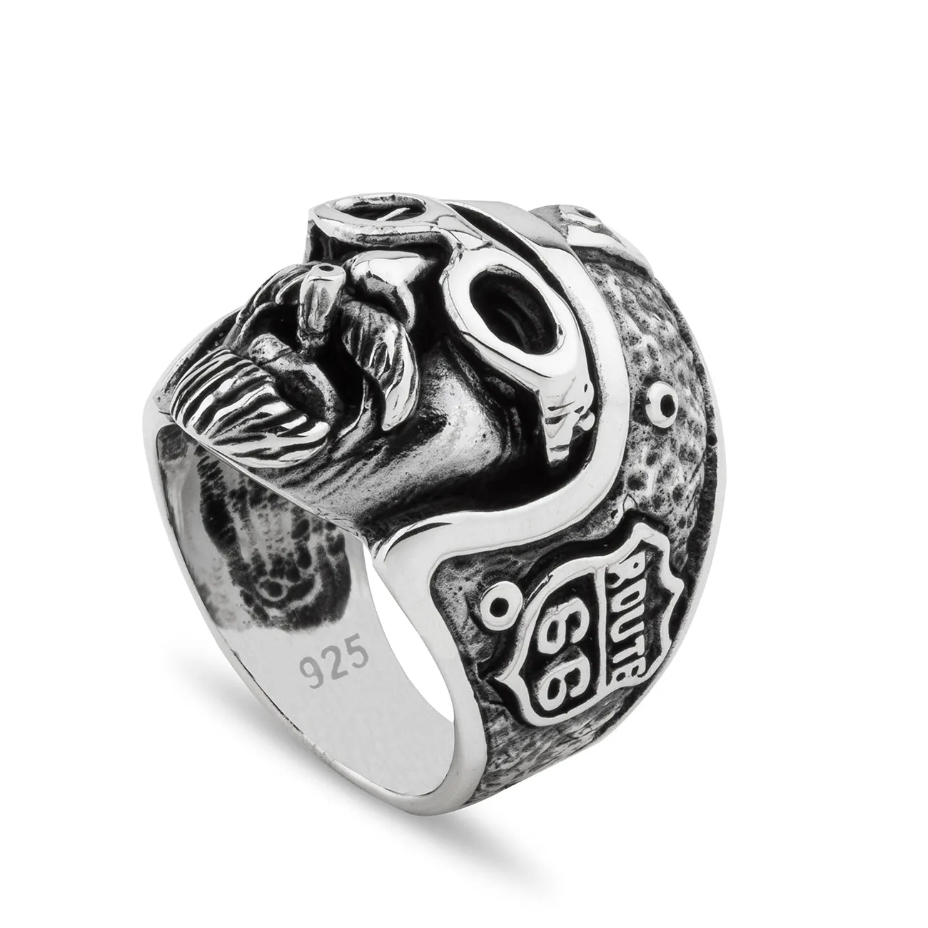 Route 66 "Will Rogers Highway" Sterling Silver Biker's Ring