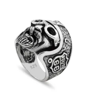 Route 66 "Will Rogers Highway" Sterling Silver Biker's Ring