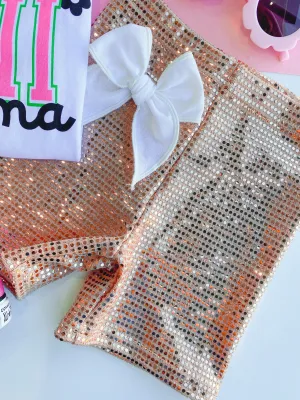 sequin biker shorts - gold