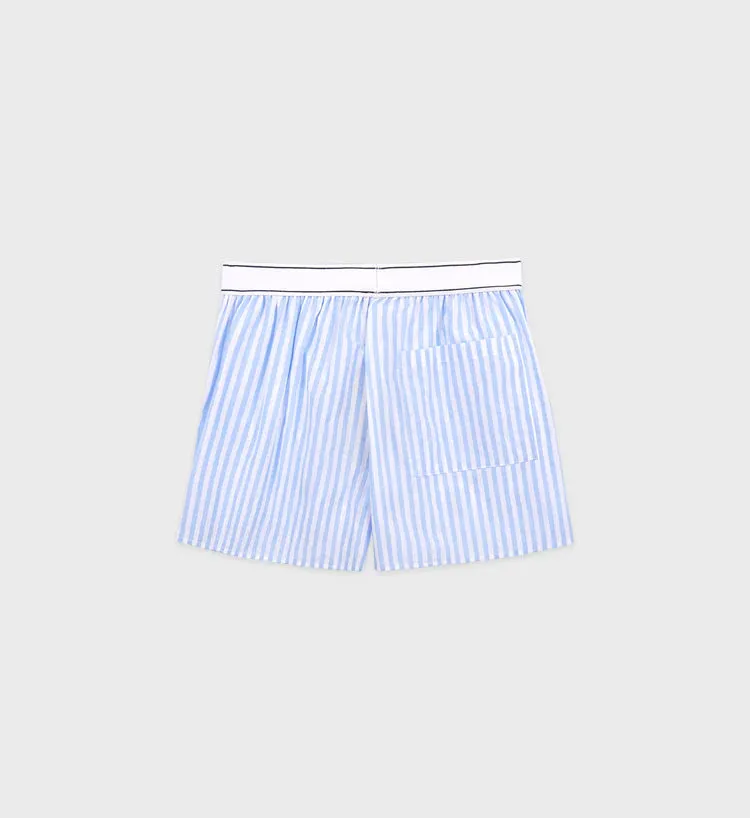 Serif Logo Boxer Shorts - White/Sky Blue Large Stripe