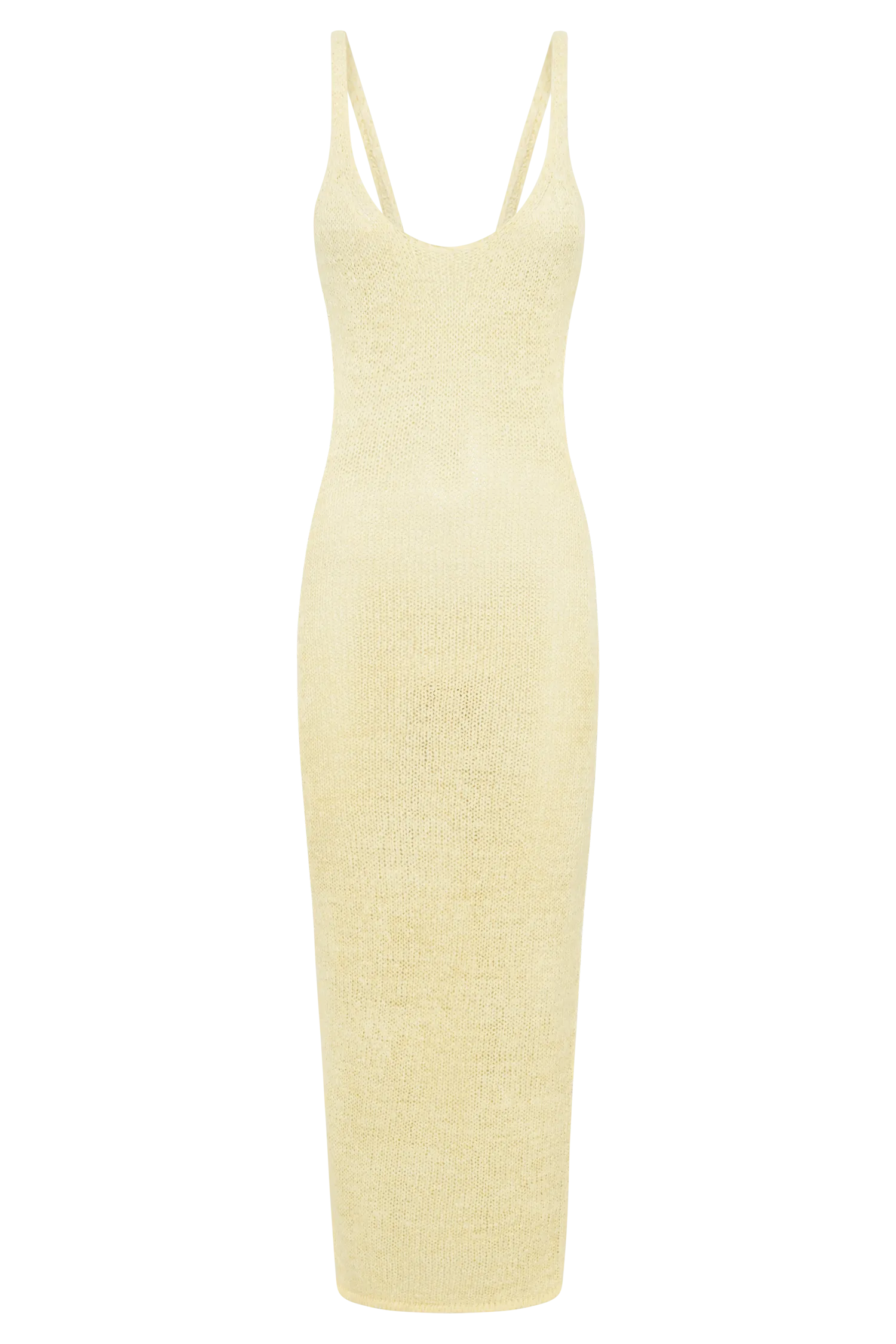 Shae Scoop Neck Knit Midi Dress - Lemon