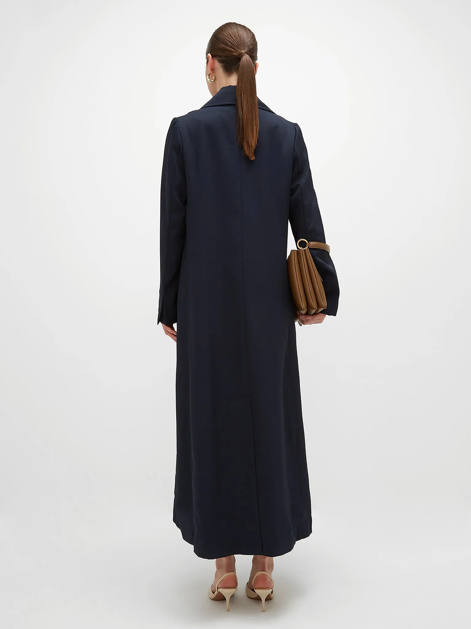 Sheikha Long Trench - Dark Blue