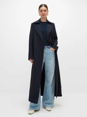 Sheikha Long Trench - Dark Blue