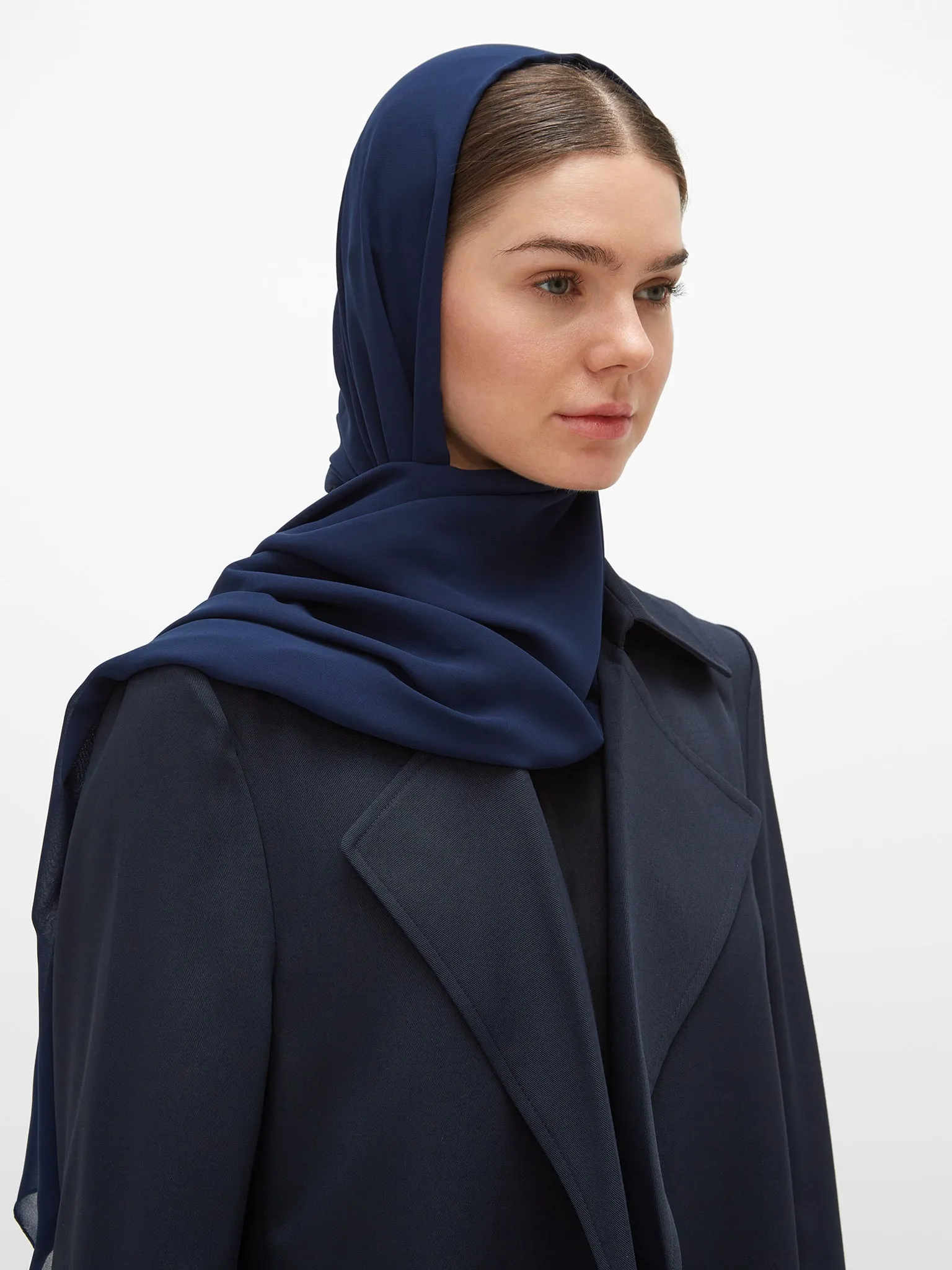 Sheikha Long Trench - Dark Blue