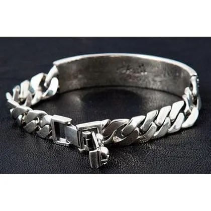 Skull ID Sterling Silver Biker Bracelet