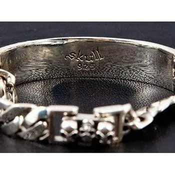 Skull ID Sterling Silver Biker Bracelet