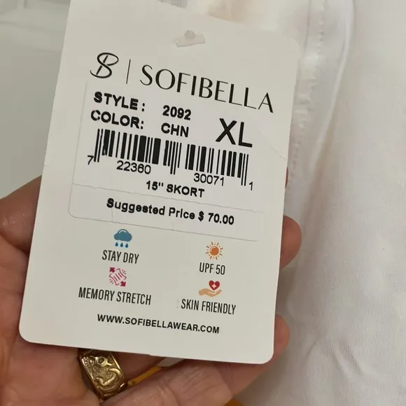 Sofibella Tennis/Golf/Pickleball Skort, XL, NWT!