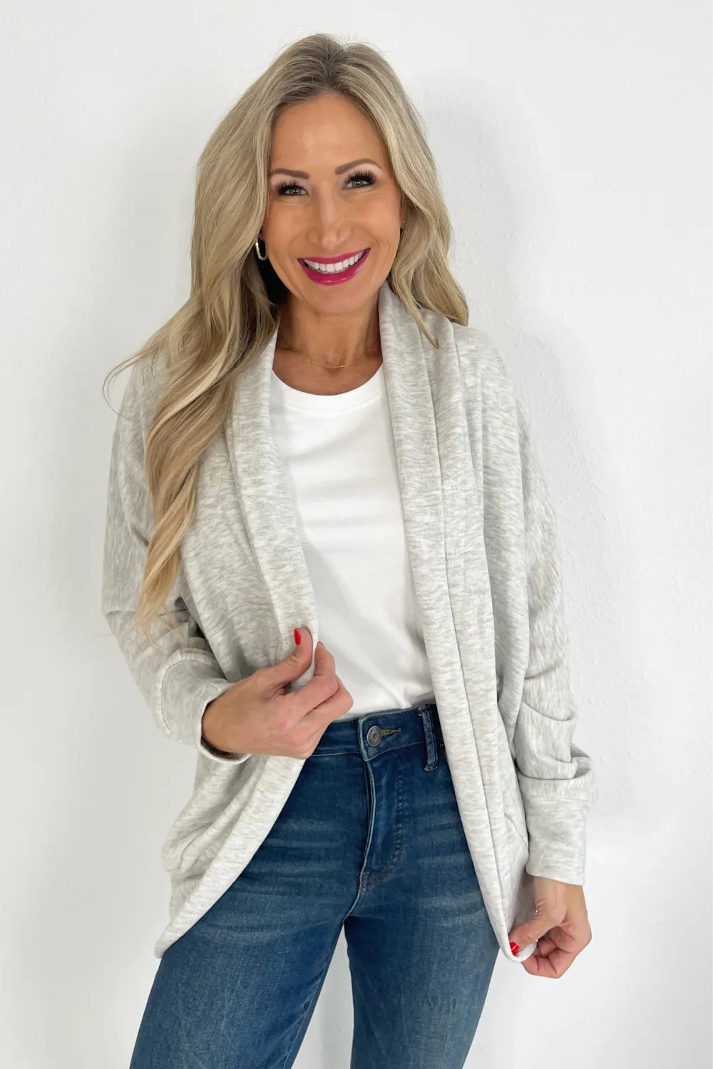 Soft Brushed Jersey Cocoon Cardigan