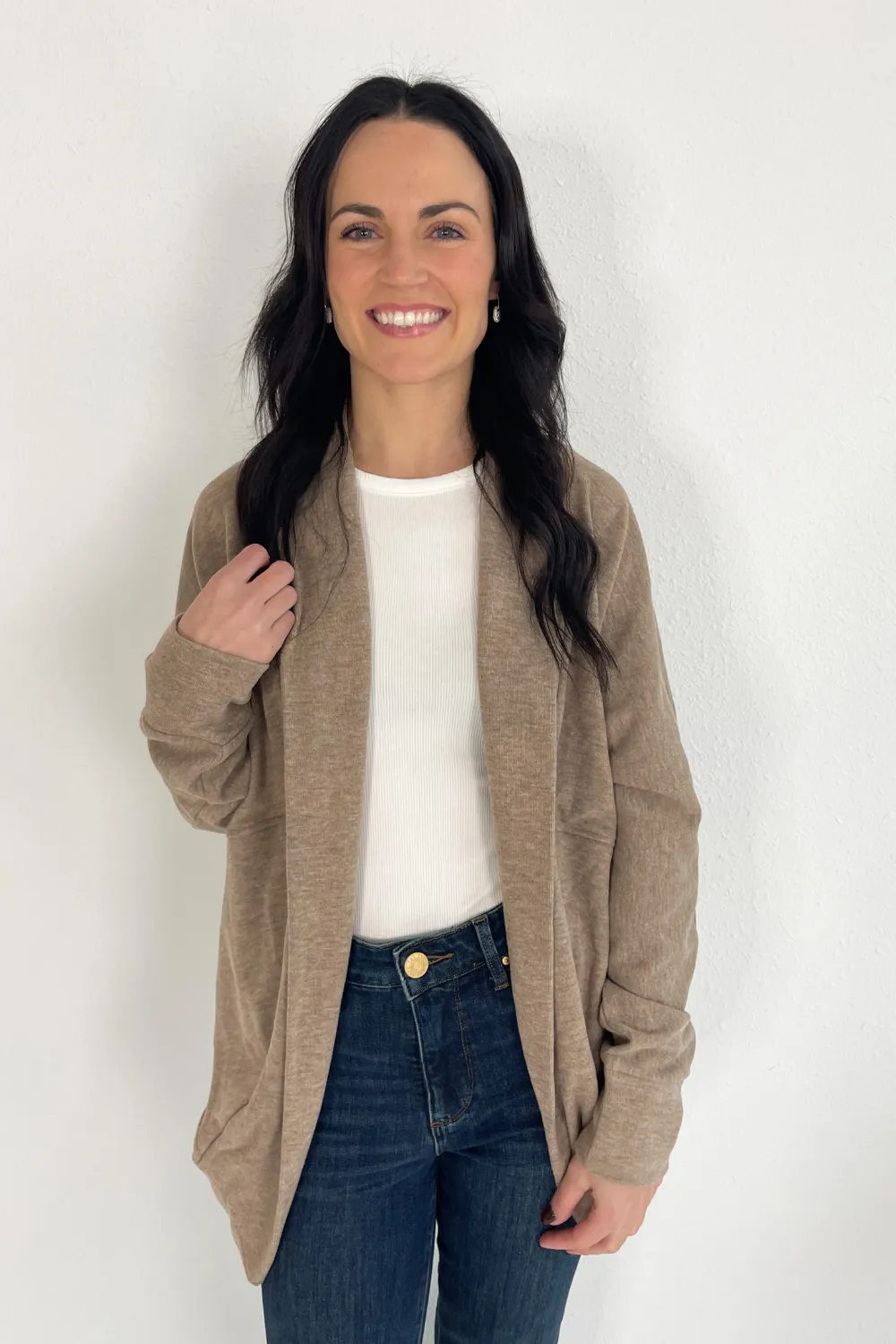 Soft Brushed Jersey Cocoon Cardigan