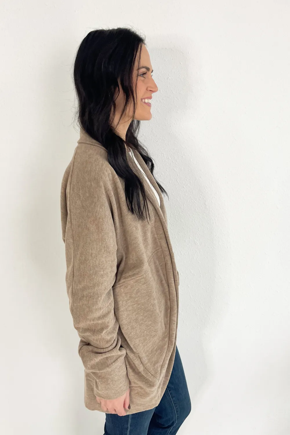 Soft Brushed Jersey Cocoon Cardigan