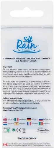 Soft Rain Power Bullet 3 Inch Breeze Coated 7 Function - Blue
