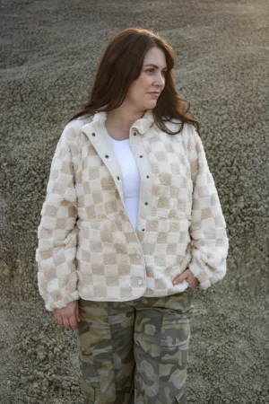 Sophie Checkered Sherpa Jacket
