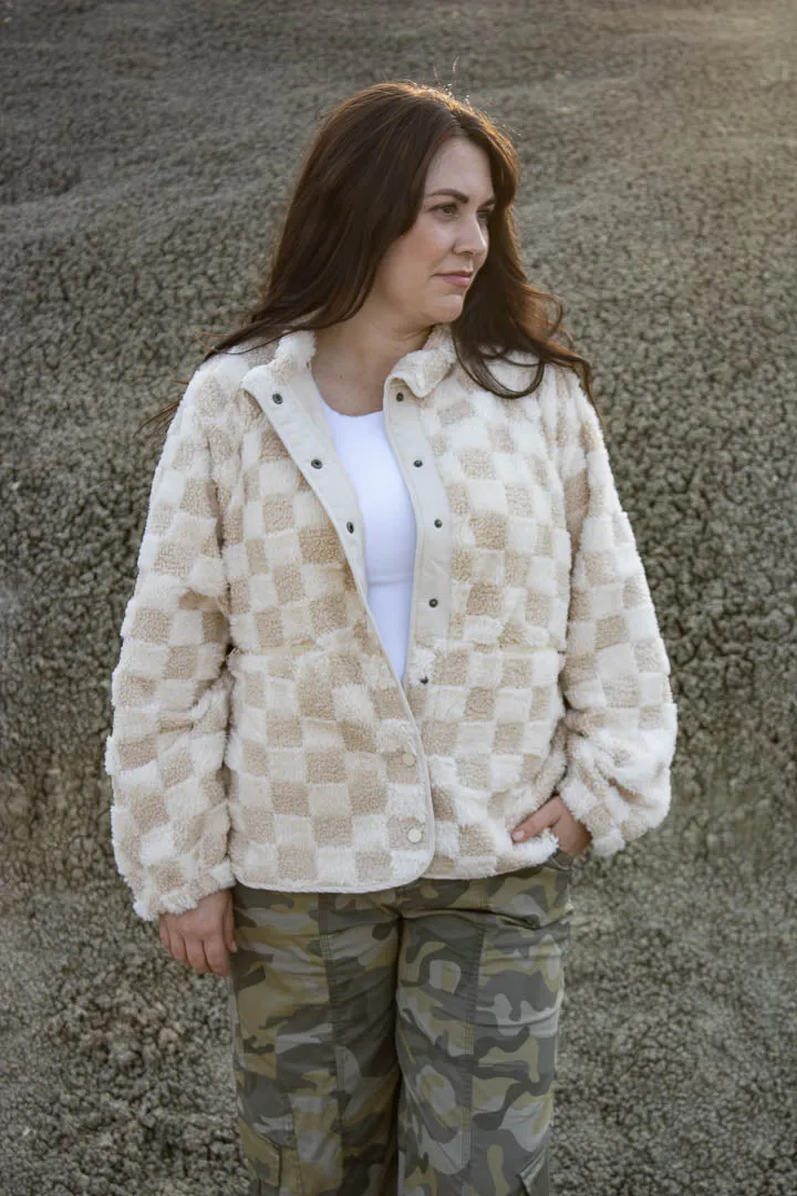 Sophie Checkered Sherpa Jacket