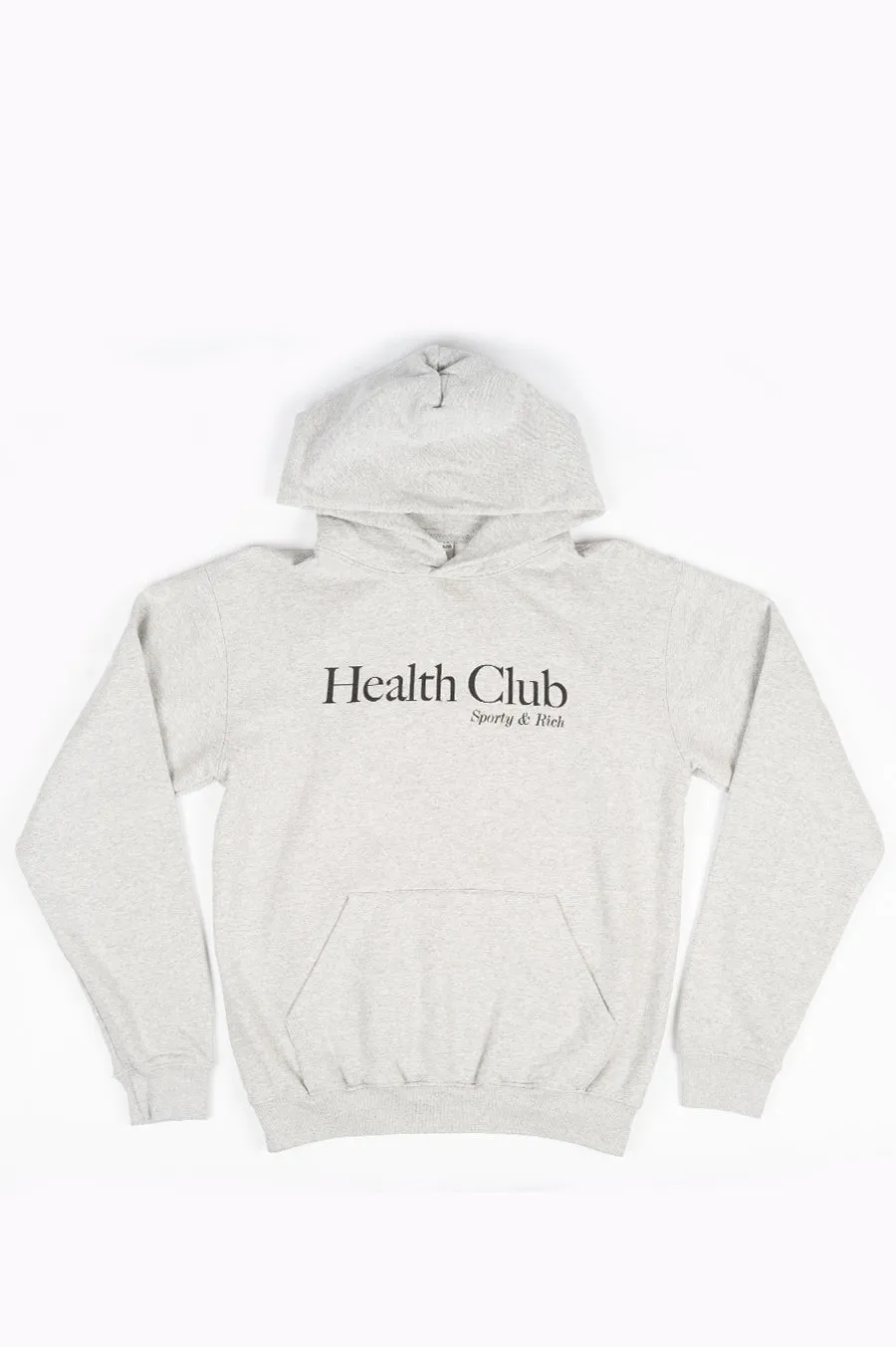 SPORTY AND RICH HEALTH CLUB HOODIE HEATHER GRAY