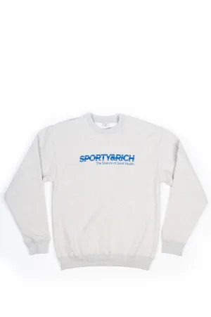 SPORTY AND RICH SCIENCE OF GOOD HEALTH CREWNECK HEATHER GRAY