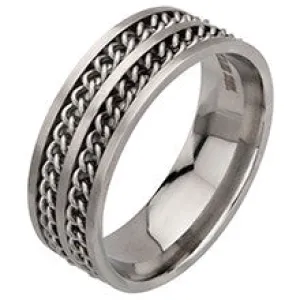 Stainless Steel Band w/ Twisted Cable Inlay
