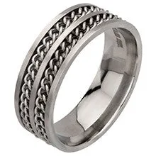 Stainless Steel Band w/ Twisted Cable Inlay