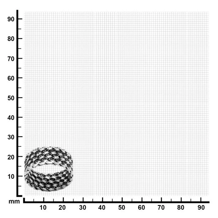 Stainless Steel Black Oxidized Woven Design Ring